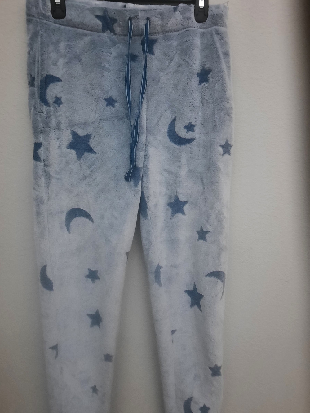 Kids Plush Pajama Pants - Blue Star & Moon Print